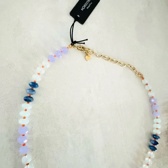 Nordstrom Color Pop Beaded Necklace - Blue, Aqua, Lavender - Colorful, Unique - Picture 8 of 9